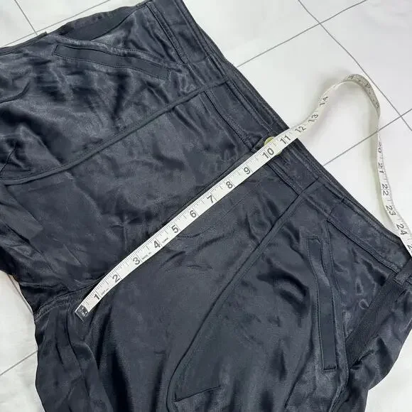 Anthropologie Pants Womens 12 Black Satin Wide Leg Cargo Edgy Contemporary Party - Picture 9 of 12